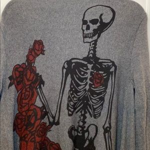Metal Mulisha Sweater Boho w/large skull & roses